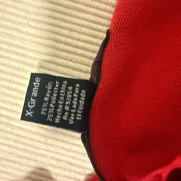 A Love Story Red Sweater XL Rhinestone Sheer Star Detail - Picture 2 of 9